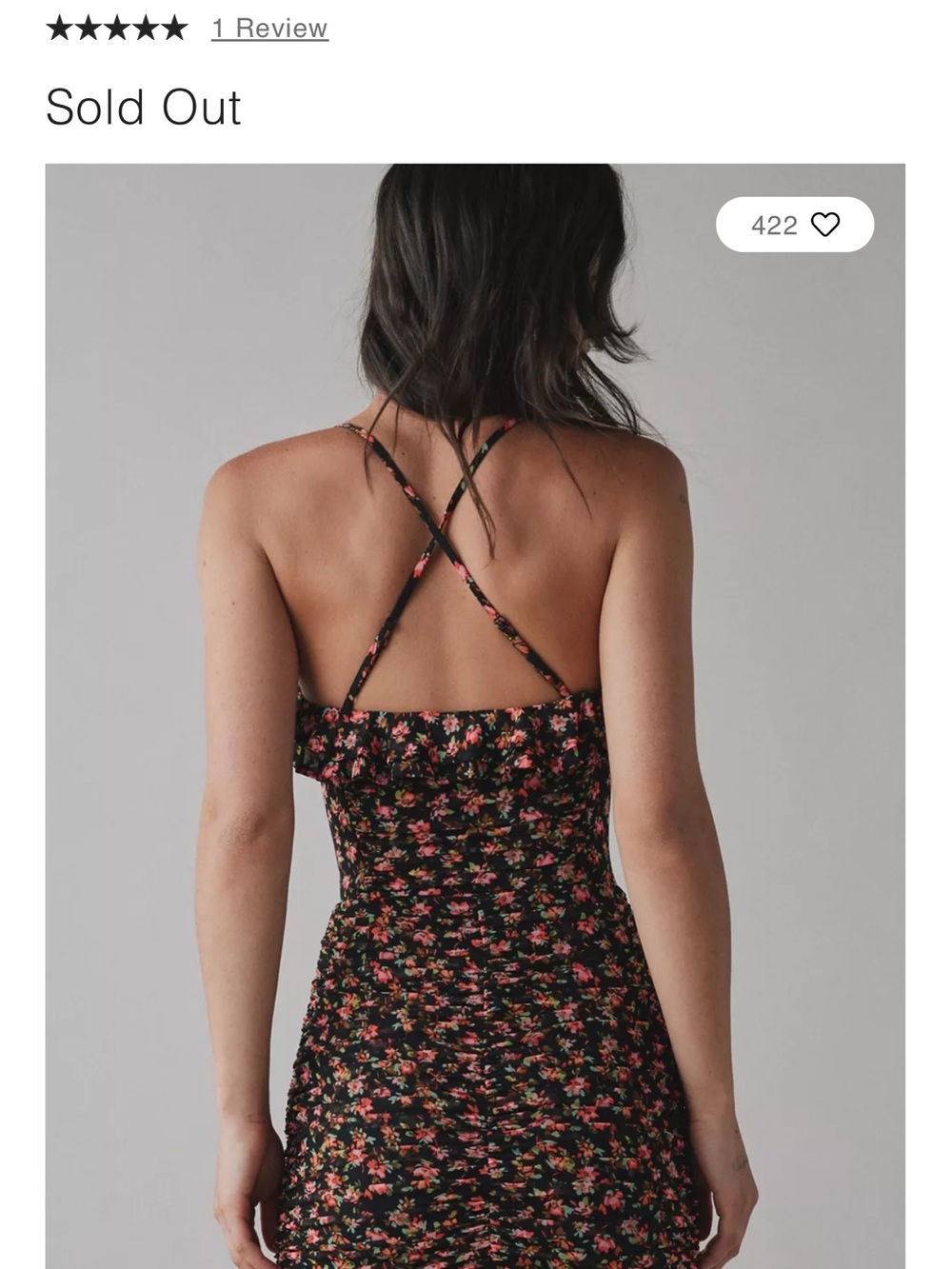 AFRM Black Mini Dress with Pink Floral Print - Picture 4 of 6
